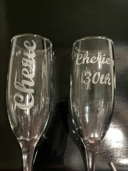 Etched Champagne Glass - Image 3
