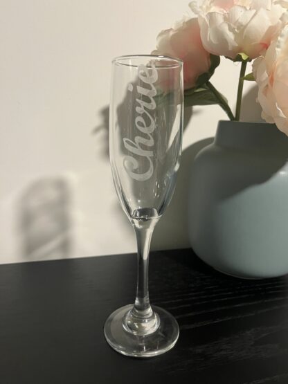 Etched Champagne Glass