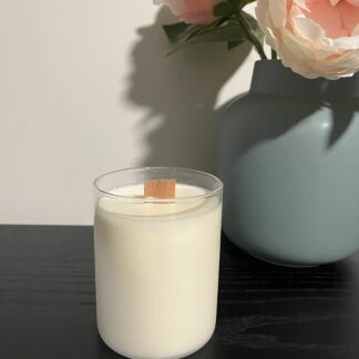 Wood Wick Soy Wax Candle – Frosted - Medium - Musk Stick